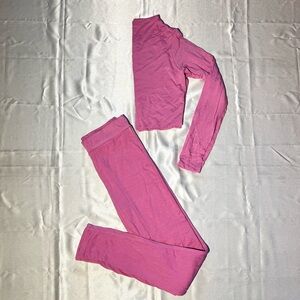 Naked Wardrobe Hot Pink Crop Top Leggings Set SZ M